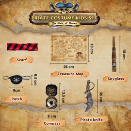 Joykindom Pirate Costume Children's Boys Fancy Dress Costumes Children Boys Pirate Costume Children's Carnival Costume Children Boys M 7-9 Years