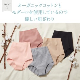Gunze Kireilabo KL2370P Women's Panties, S - 3L, Organic Cotton Blend, Completely Non-Sewing, Hearing Resistant, Made in Japan, Black
