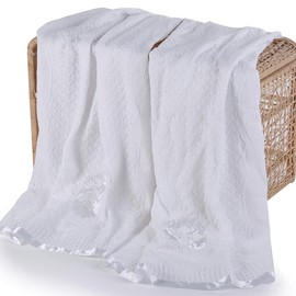 Booulfi Baby Blanket White Christening Cuddly Blanket Children's Blanket Newborn Boys Baby Blanket Girls Cross Embroidery with My Baptism Day Warm Autumn Winter Baby Blanket