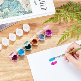 PandaHall 20 Streifen Mini Leerer Farbtopf Pod Strips 5ml Leere Farbstreifen Kunsthandwerk Kunststoff-Aufbewahrungsbehälter Für Schulen, Sommercamps