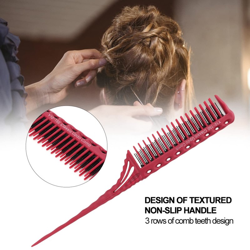 Rat Tail Comb, Triple Neck Comb, Hair Styling Comb with