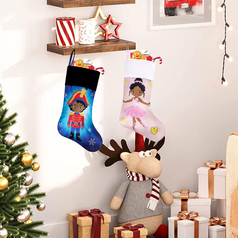 AUAWMLK - Calcetines de Navidad rosa de 18 pulgadas con