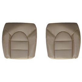 NLQR Front Driver and Passenger Bottom Replacement Seat Covers Tan Microfiber Leather Compatible with Ford F250 F350 F450 F550 Lariat XLT 1999 2000