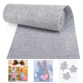 Pavlleen Felt Roll Felt Fabric 30 cm x 300 cm x 3 mm Polyester Felt for DIY Storage Bag Patchwork Sewing Crafts Light Grey Felt Mat for Cutting Decoration