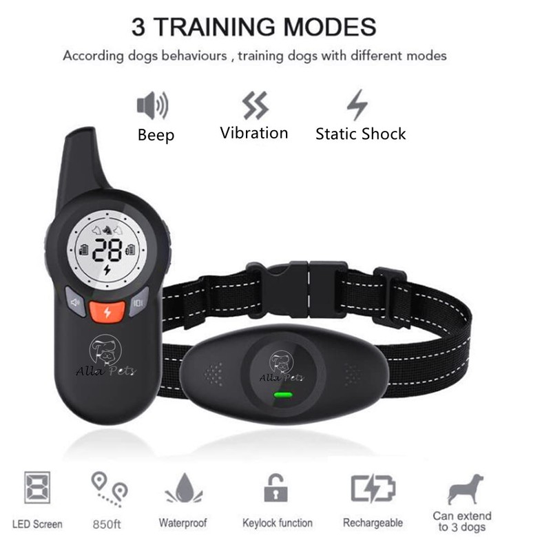 Alla Pets Remote Dog Training Collar Electronic with Care Anti-bark