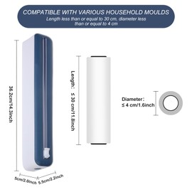 Cling Film Cutter and Dispenser, Yeelua Kitchen Foil Cutter, Adjustable Storage and Cutting Box, Foil Cling Film and Kitchen Roll Holder Dispenser for Home Kitchen, Restaurant(Blue)