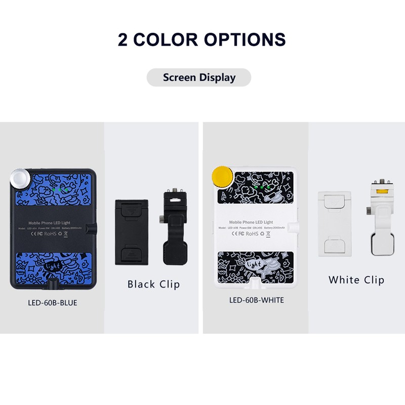 5W Photography Lamp Bi-color LED Light Pocket Vlog Light 2500K-9000K