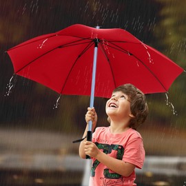 BESTKEE Lightsaber Umbrella LED Light up Golf Umbrellas with 7 Color Changing On The Shaft/Built in Torch at Bottom (Red)