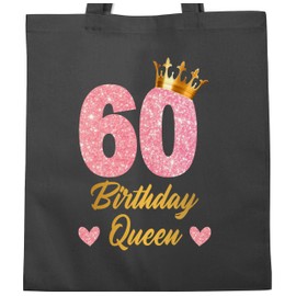Shirtracer - Cotton Bag - 60th Birthday - 60th Birthday Queen Birthday Queen Birthday Gift 60, 4 Dark Grey