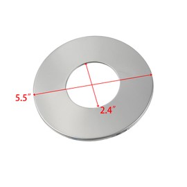 LC LICTOP Wall Split Flange Escutcheon Plate for 2.5 Inch Pipe, Round Stainless Steel Faucet Cover, 5.5 Inch Self-Adhesive Pipe Cover, Water Pipe Wall Hole for Laundry Bathroom Kitchen, 4Pcs Silver