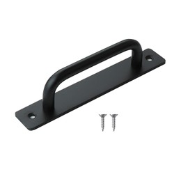 Sliding Barn Door Handles, Pull Handle Sliding Gate Wardrobe Cupboard Cabinet Closet Shed Garage Kitchen Garden Barn Door Handle Double Sided Handle Set with Screws-Black(148MM/5.8IN)