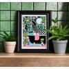 Parmaro Zebra in Bathroom Print, Zebra in Bath Print, A4