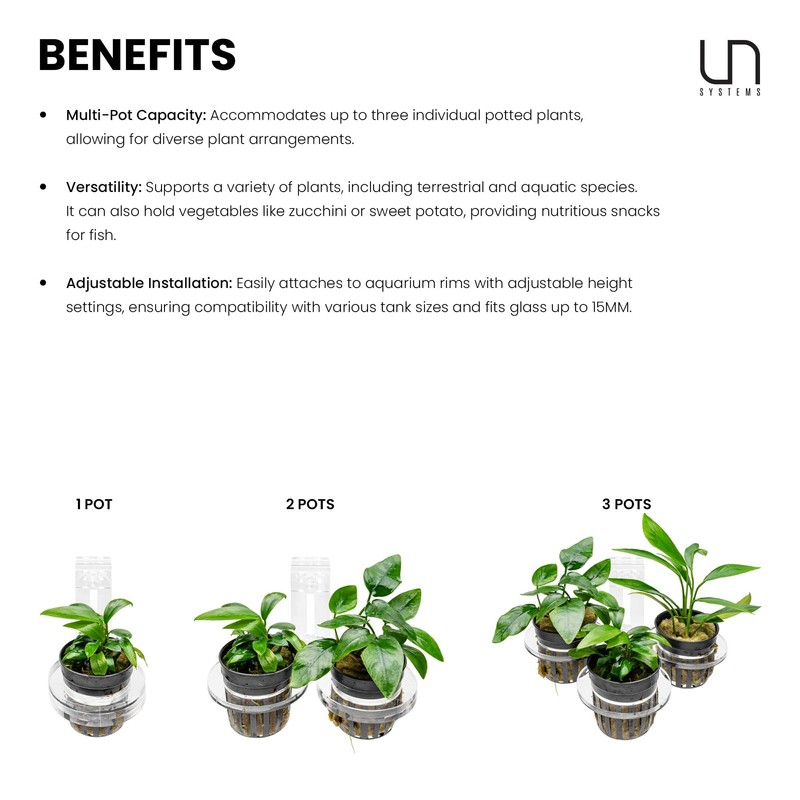 Ultum Nature Systems Hydro Pot Holder – Clear Adjustable Acrylic