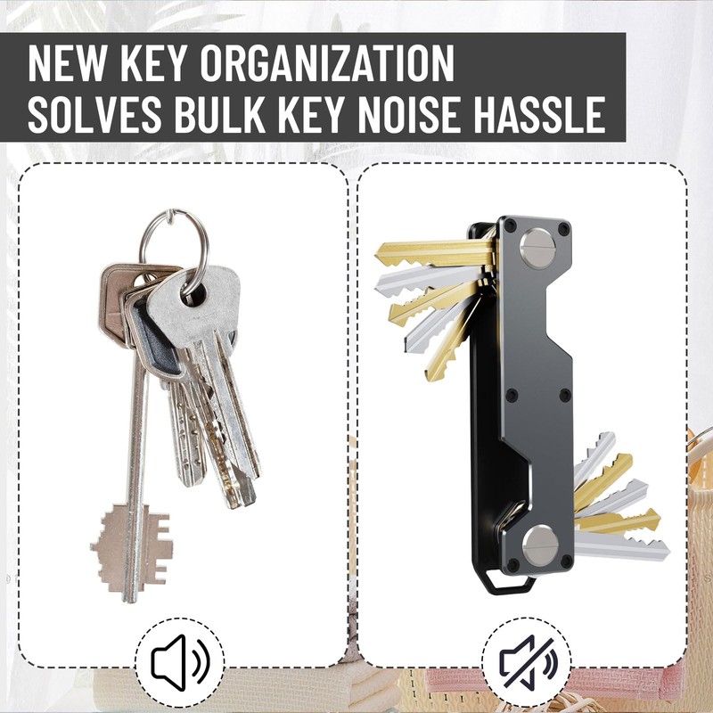 Hebterrka Key Holder for Key Ring, Minimalist Pocket Key Ring,