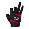 Daiwa DG-1424 Leather Fit Gloves, 3-Piece Cut, Black, XL