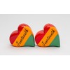 Fine Ceramic Juneteenth Love Hearts Salt & Pepper Shakers Set,