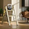 SOLADDER 3 Step Ladder, Anti-Slip and Lightweight Foldable Step Ladder