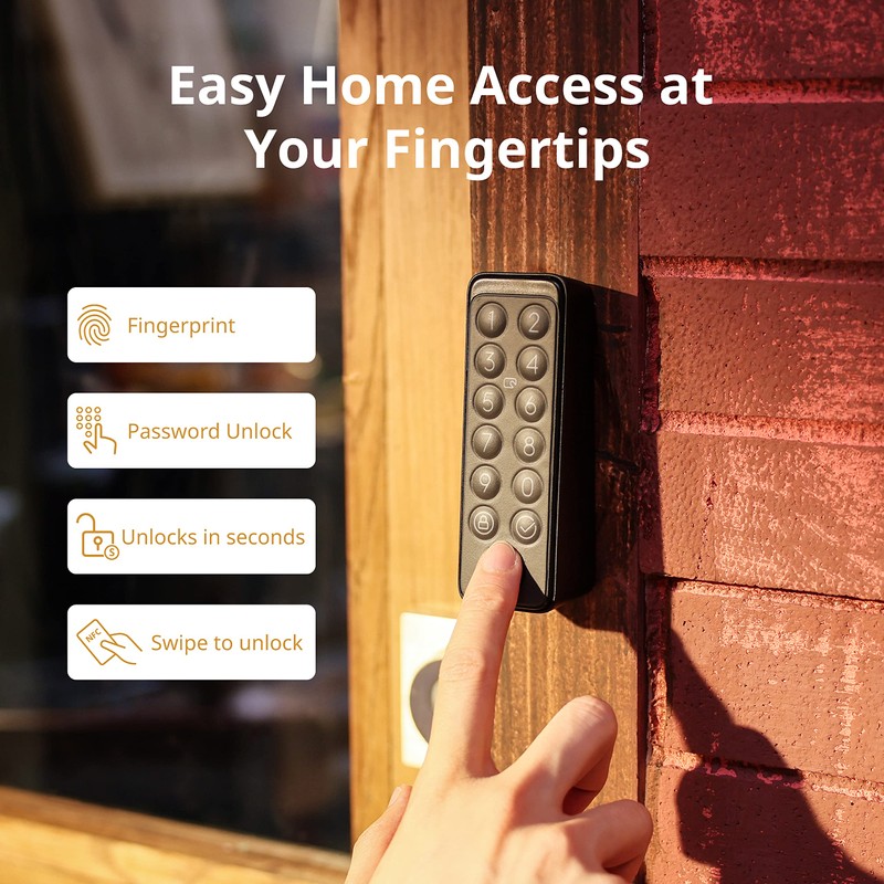 SwitchBot WiFi Smart Lock with Keypad Touch, Fingerprint Keyless Entry