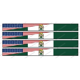 OwnTheAvenue x4 Racing Stripes USA American Rhodesia Rhodesian Flag Sticker Decals