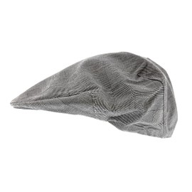 Dolce & Gabbana Light Grey Fine Plaid Flat Cap-58 for Mens