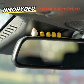 NMOHYDEU Cute Mini Chickens Car Dashboard Accessories Fun Chicks Car Rearview Mirror Decor Car Mirror Interior Ornaments, Fairy Garden Landscape Decor Home Decor Car Gifts