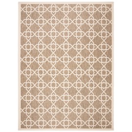 SAFAVIEH Courtyard Collection 8' x 11' Brown / Beige CY6032 Indoor/ Outdoor Waterproof Easy-Cleaning Patio Backyard Mudroom Area-Rug