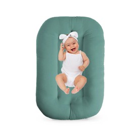 Baby Lounger 0-24 Months, Soft Bionic Design Newborn Infant Lounger for Home and Travel (Moss Baby Lounger)