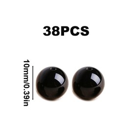 38PCS Black Agate Beads, Smooth Natural Stone Beads, 10mm Round Gemstone Beads for Jewelry Making, Polished Loose Beads for Earring Necklace Bracelets Accessories Making