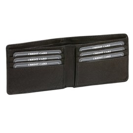 ID & credit card holder with credit card slots and bill compartment LEAS, genuine leather, black - ''LEAS Card-Collection''