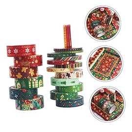 21 Cinta Decorativa de Navidad de Washi Tape con Diseño Temático Navideño de Usar Duradera para y Manualidades