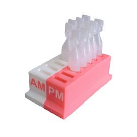 Znet3D Eye Drop Vial Holder for Single-Use Disposable Vials – Compatible with Major Brands, Dual-Color with AM/PM Sides for Usage Tracking, Available in 10-Slot & 14-Slot Sizes (White/Pink, 14-Slot)