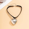 YURAOER Chunky Puffy Heart Choker Necklace - Big Heart Pendant