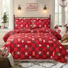Christmas Quilt Set Full/Queen Size Xmas Bedding Red Buffalo Plaid