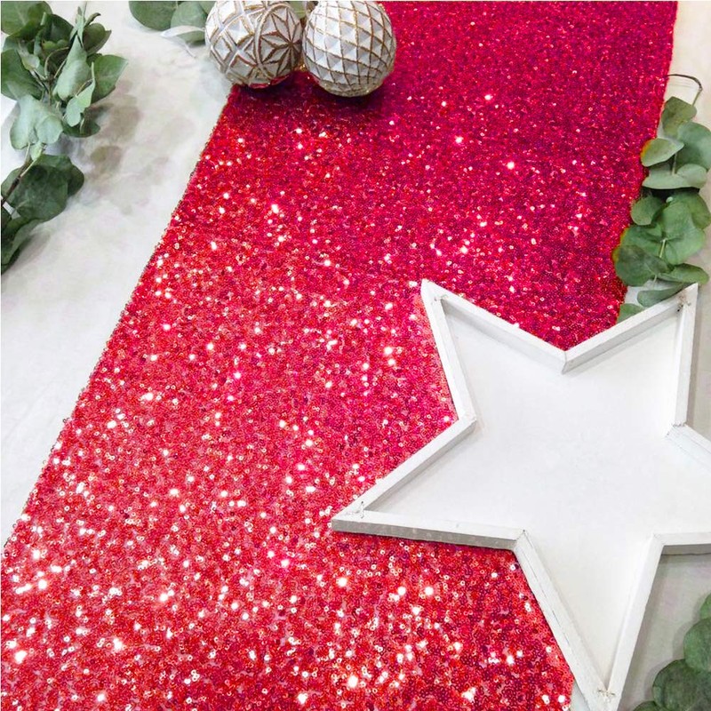 12x108inch Glitter Sequin Table Runner Chair Sashes Swags Wedding Party
