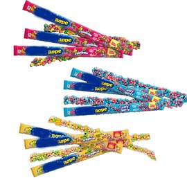 Nerrdds Rope Candy Variety Mixed Pack - Very Berry, Rainbow, Tropical Flavours - Chewy Candy Ropes, 26g Each - Perfect Party Favors, Treats for Kids & Adults (12 x Mixed Rope)