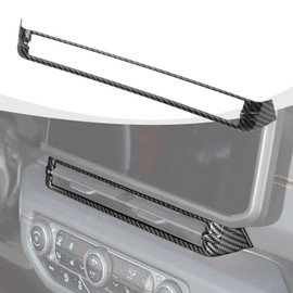 RAZPOY JL Dashboard Central Air Outlet Trim, Center Console Dash Air Conditioner Vent Cover Compatible with 2024 Jeep Wrangler JL & Gladiator JT Interior Accessories, ABS Carbon Fiber