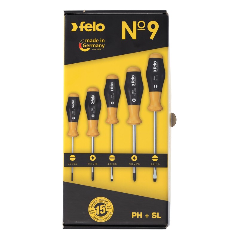Felo Series 9 Screwdriver Set PH with 2K Handle, 5-Piece