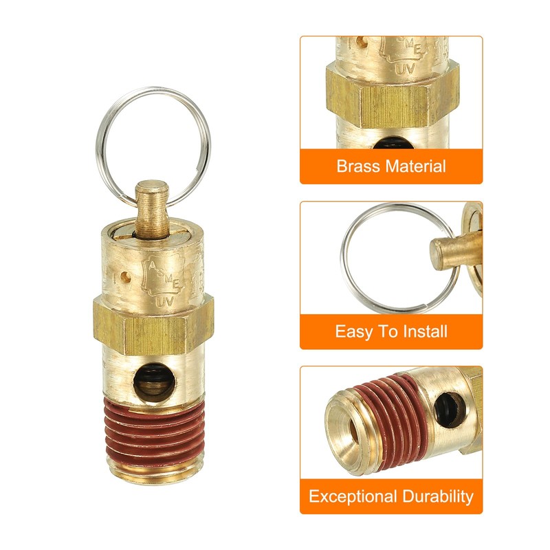 PATIKIL 1/4" Female NPT Safety Valve for Air Compressor Pneumatic