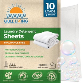 Gull Living Laundry Detergent Sheets - Say No to Detergent Pods & Tablets - Laundry Soap Sheets - Non-Toxic Laundry Detergent - Alternative to Detergents Soap - Ideal Laundry Sheets for Traveling