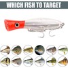 Popper Fishing Lure, JAZALIC 1 PCS Topwater Popper Lures 3D