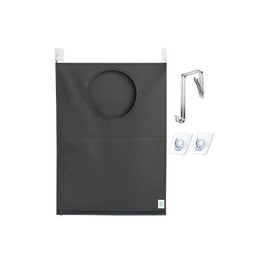 VERADOME Hanging Laundry Hamper Bag – Space-Saving Dirty Clothes Storage with Free Adjustable Stainless Steel Over-the-Door Hooks & 2 Suction Cup Hooks – Ideal for bathrooms, bedrooms & dorms