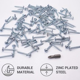 (Pack of 200 pcs) Zinc Plated Steel 3.5 x 30 mm Wood Screws, Metal Screws, Modified Truss Head, Self Tapping (200, 3.5 x 30 mm)