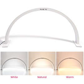 KADS Half Moon Nail Lamp for Desk, 22.6In Stepless Adjustment Lash Lamp, 3000K-6000K, Tattoo Lighting Lamp, Nail Desk Lamp (White)