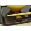 Aoba Chopsticks Dishwasher Safe, Natural Wood, Kirara Border, Green, 9.1