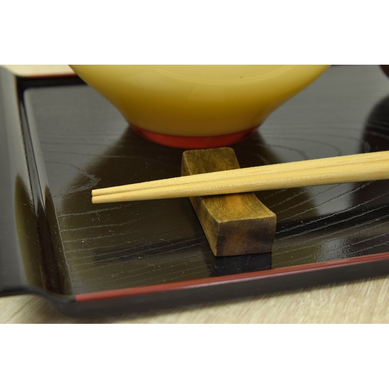 Aoba Chopsticks Dishwasher Safe, Natural Wood, Kirara Border, Green, 9.1