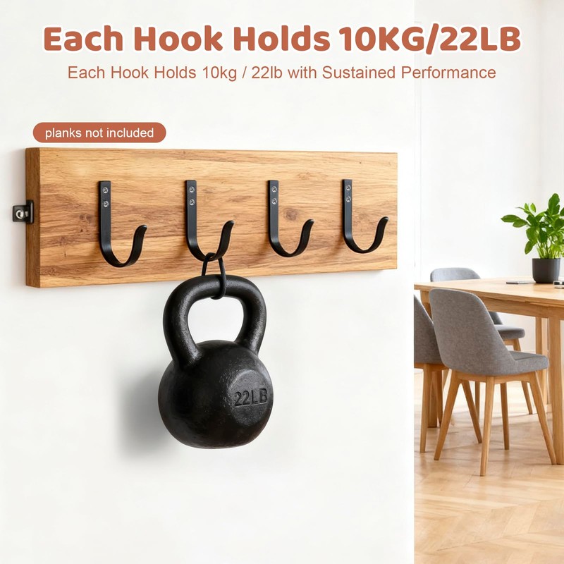 Wall Hooks for Hanging, Large Coat Hooks Wall Mount, Heavy