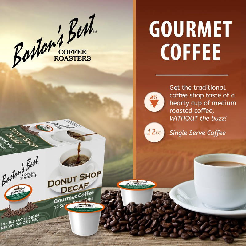 Donut Shop Decaf Gourmet Coffee by Bostons Best - 12