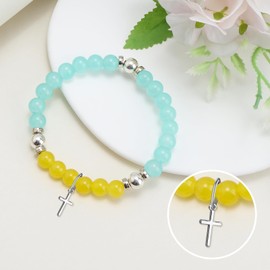 Thank You Religious Gifts for Women Christian Beaded Bracelets Inspirational Gifts for Women Bible Verse Beaded Bracelets Appreciation Stretch Jewelry Baptism Easter Prayer Christmas Birthday Present