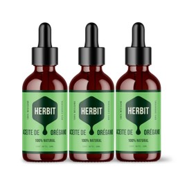 Kit 3 Aceites de Orégano Natural 80% Carvacrol – Frasco 30 ml con Gotero (30 ml, Orégano - Oliva)
