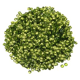 MECCANIXITY Loose Sequins 4MM Silver Backed Sequins 3000Pcs Cup Sequins Embroidery Sequins for Jewelry Making Crafts Sewing,Light Green